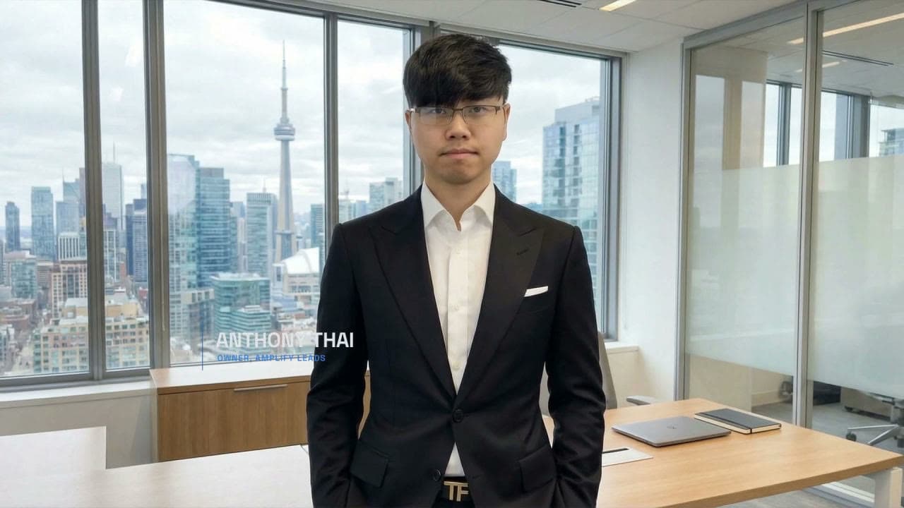 Anthony Thai, Founder of Amplify Leads, in a Toronto office