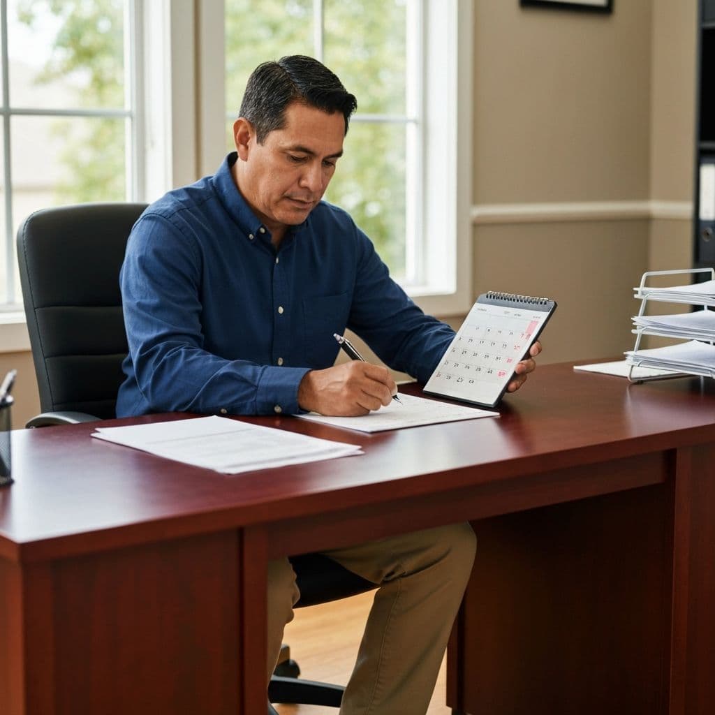 Successful roofing contractor with booked appointment calendar