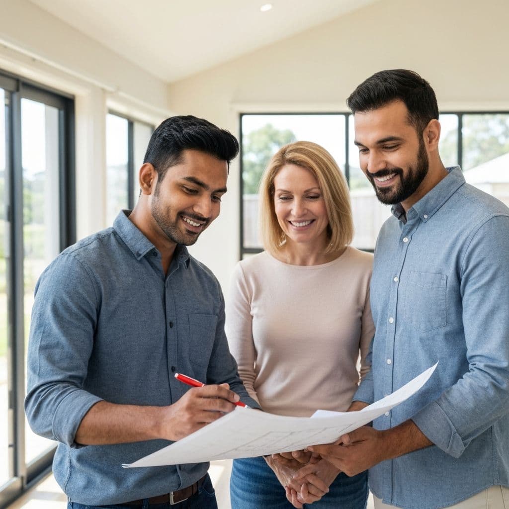 Contractor consulting with homeowner