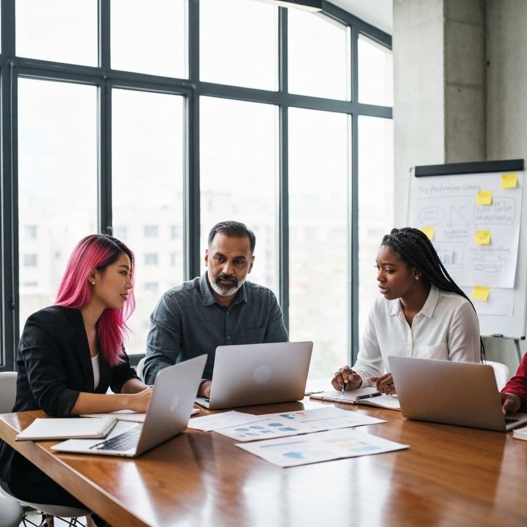 Amplify Leads team collaborating on digital marketing strategy